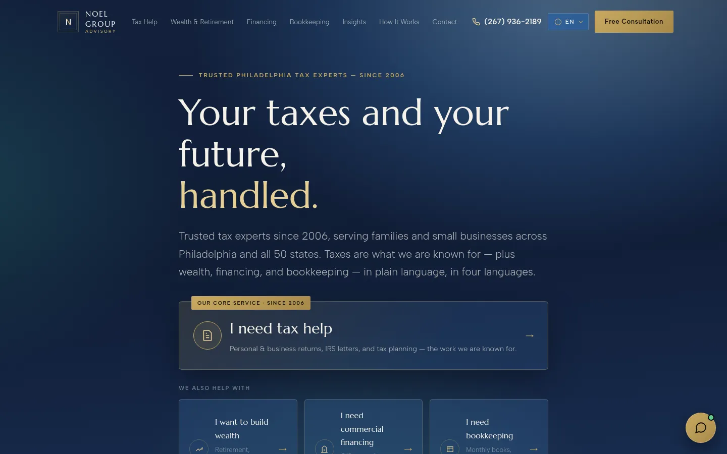 Home page of Noel Group Advisory